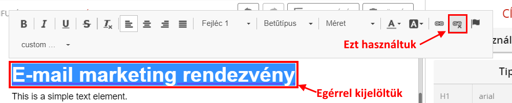 Listamester - Kézikönyv - levelek - hivatkozás törlése