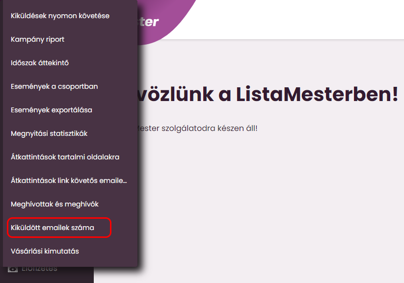 Listamester - Kézikönyv - Kiküldött levelek száma