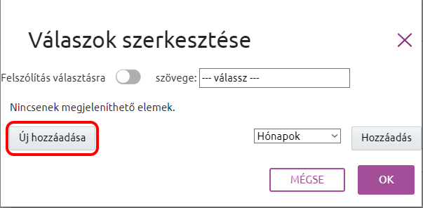 Űrlapok - Űrlapvarázsló - Adatmezők válaszainak szerkesztése 2.