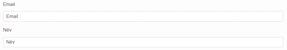 Űrlapok - Űrlapvarázsló - Adatmezők leírása - email, név mezők
