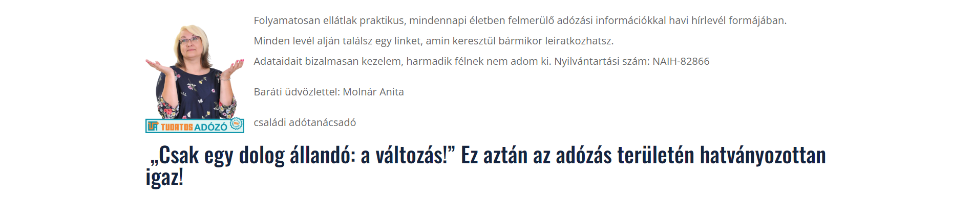 Listamester - Blog - Így rakj össze patent feliratkoztató oldalt (akár minimális szövegírótudással) - Anita oldala