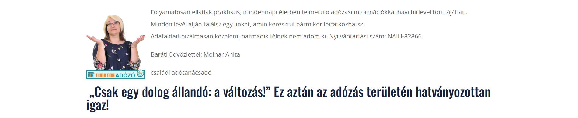 Listamester - Blog - Így rakj össze patent feliratkoztató oldalt (akár  minimális szövegírótudással) - Anita oldala