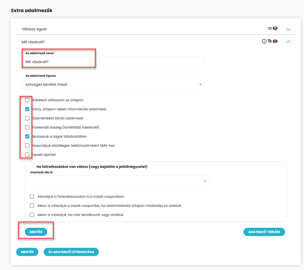 Listamester - Kézikönyv - csoporttagok- új, rejtett adatmező létrehozása