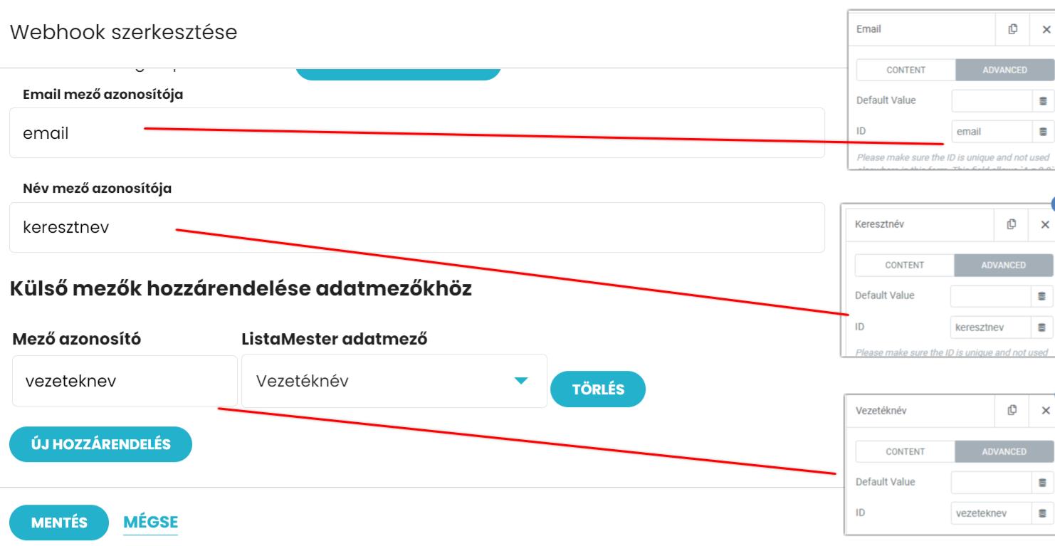 Listamester - Útmutatók - Elementor - Mező ID-k