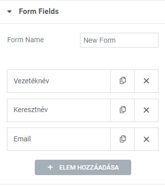 Listamester - Útmutatók - Elementor űrlap - Beállítás 01