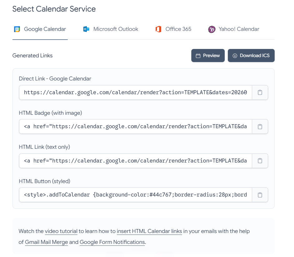 Listamester - Útmutató - Levelek - Save the date - link/html kód