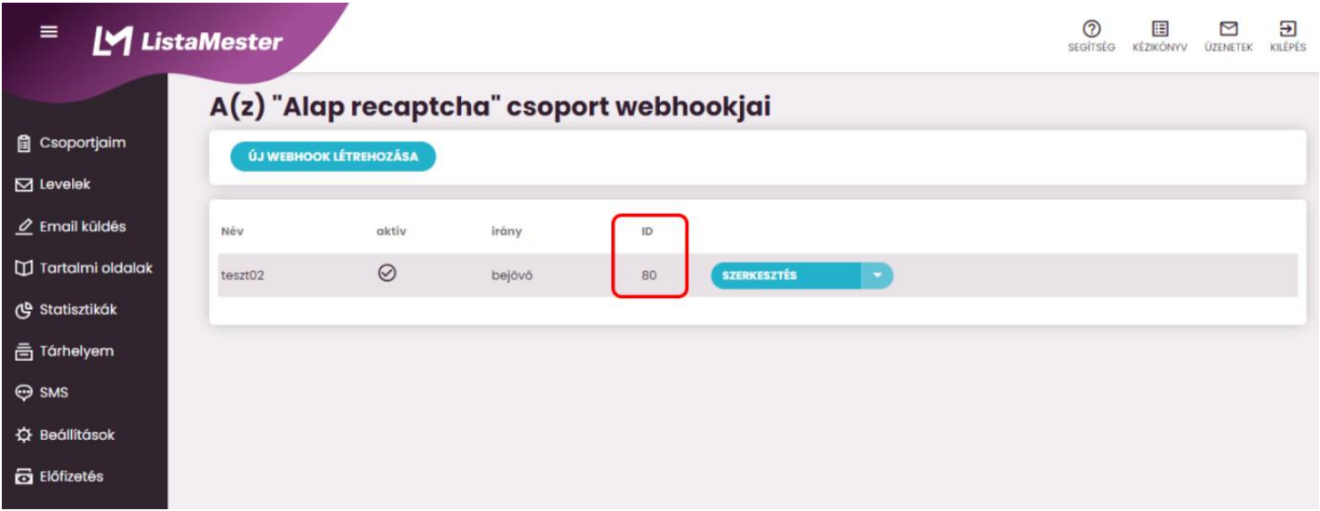 Listamester - Útmutatók - Integrációk - OptiMonk - Webhookok menüpont