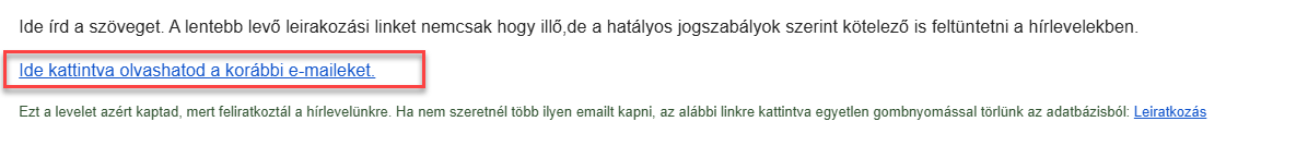 ListaMester - Útmutató - Korábbi emailek