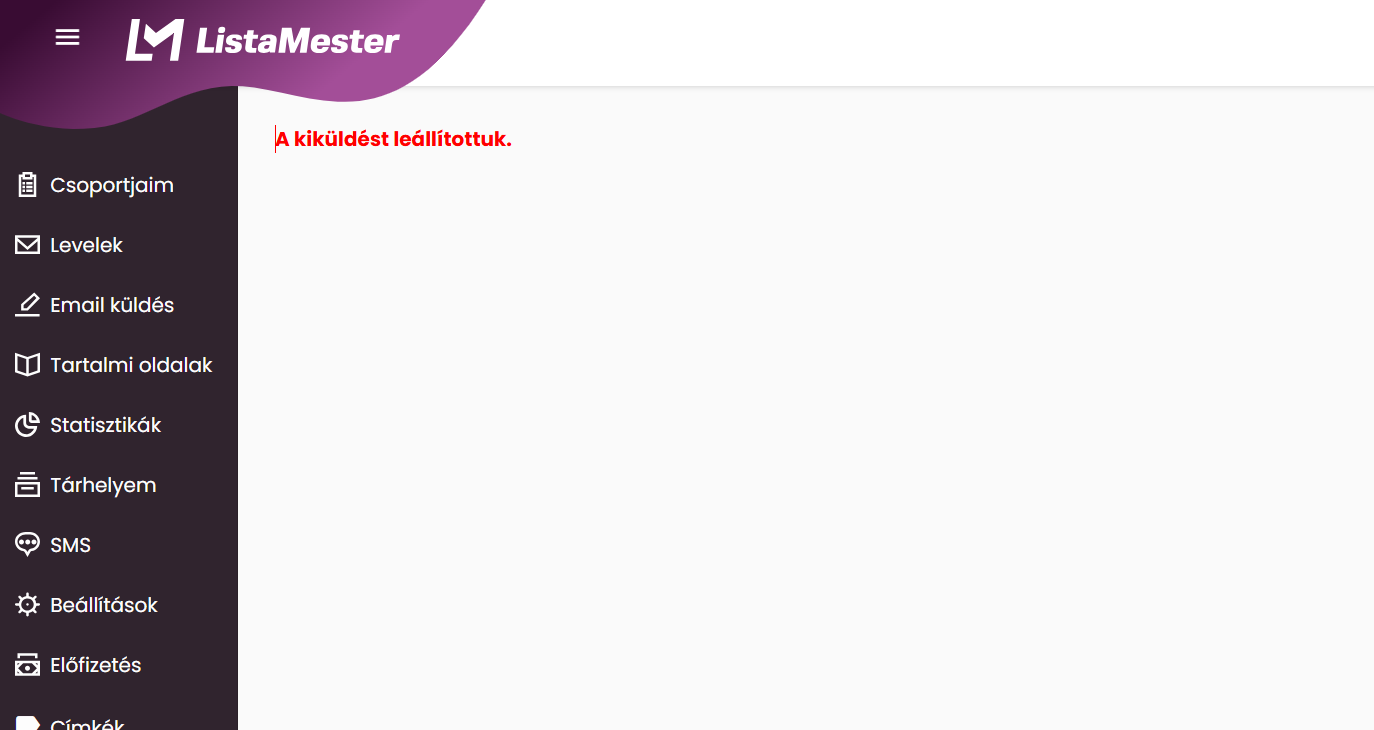 ListaMester - Útmutató - Leállítás