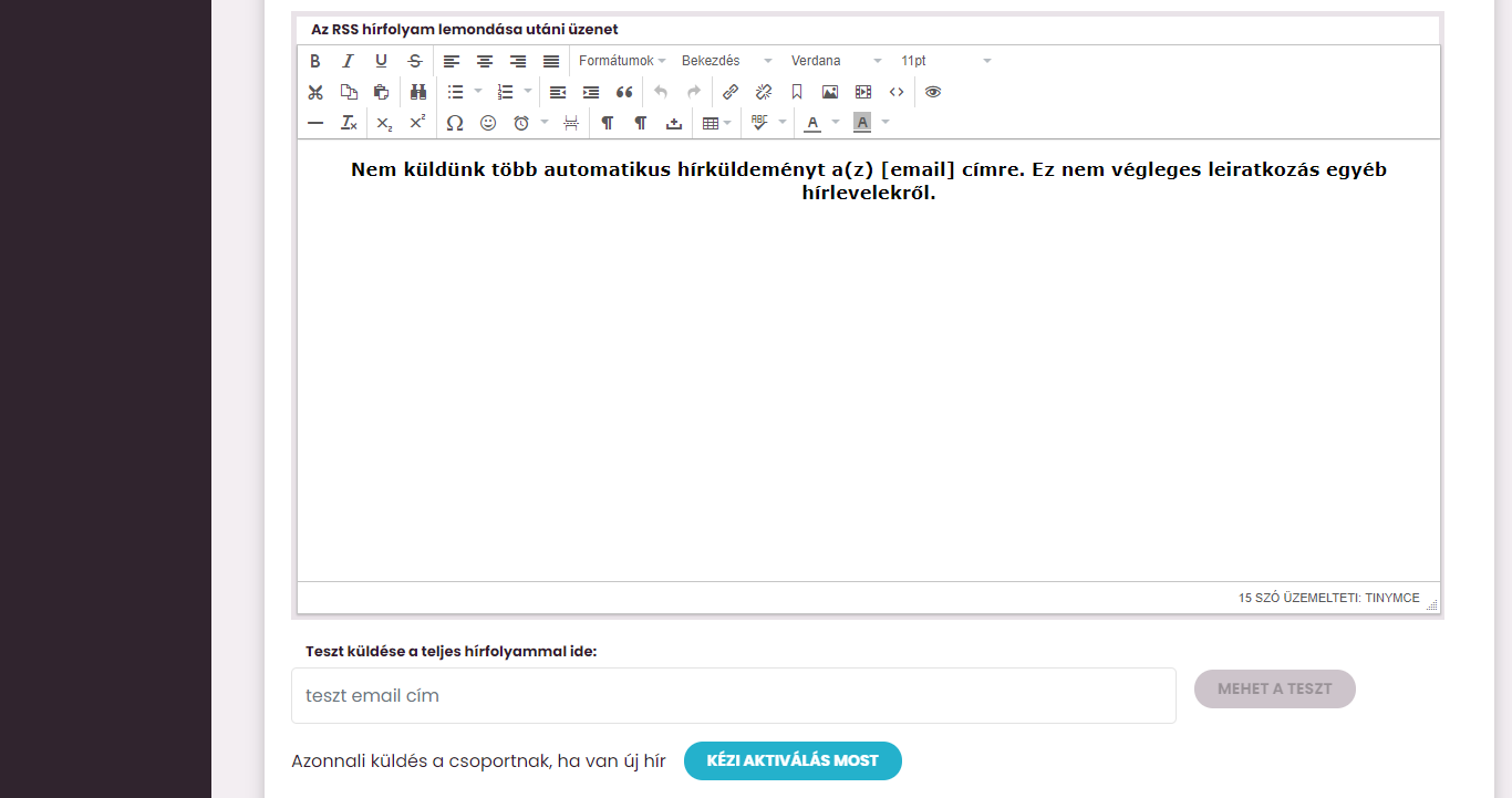Listamester-Kézikönyv-email küldés - rss beállítása 04