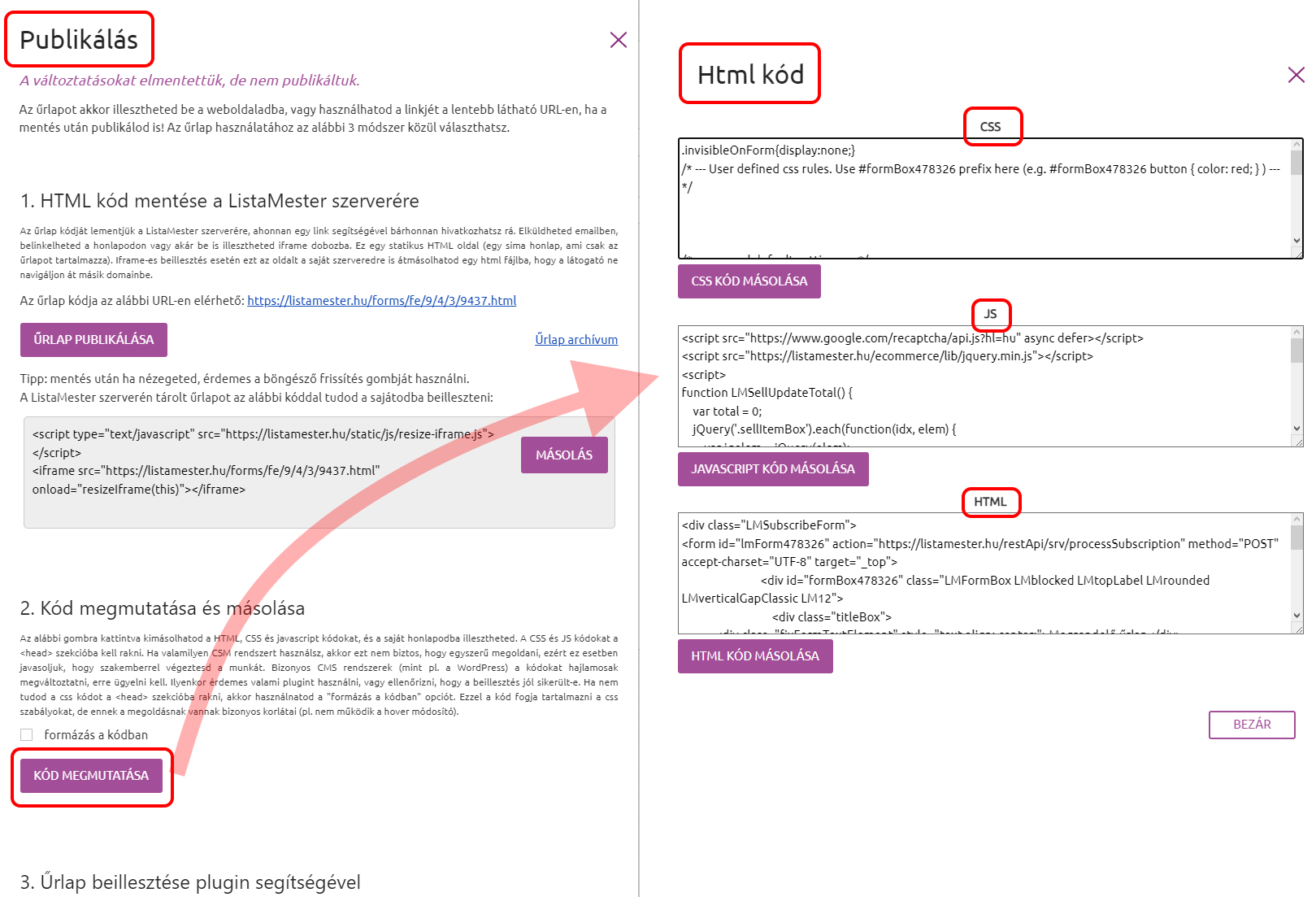 Űrlapok - Űrlapvarázsló - Robotok elleni védelem - html kód