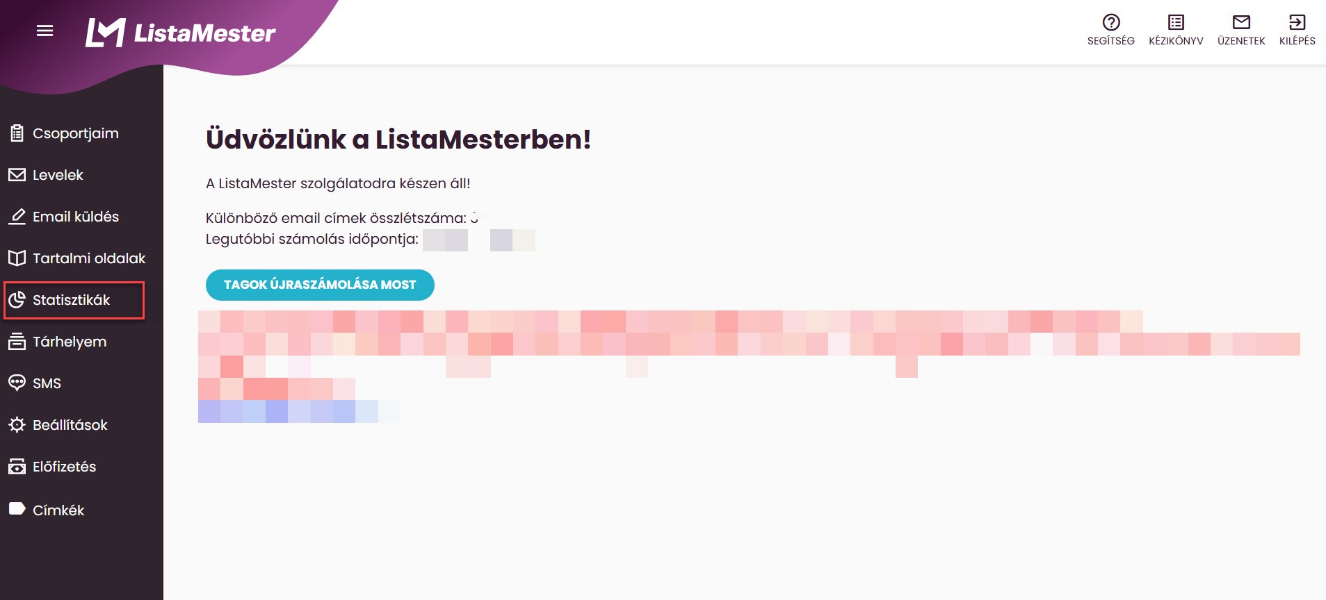 ListaMester - Útmutató - Statisztika