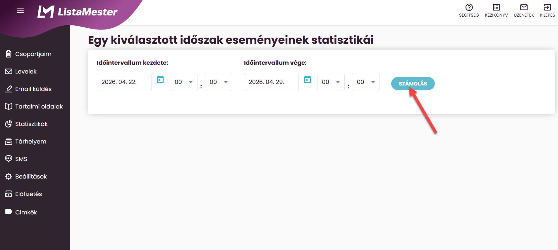 ListaMester - Útmutató - Statisztikák - Időszaki áttekintő