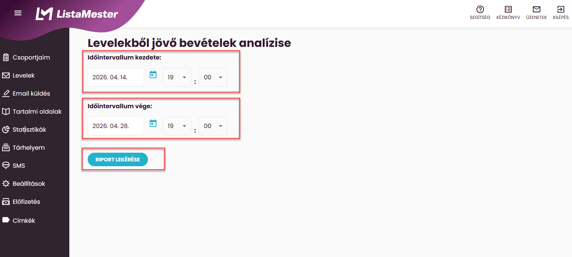 ListaMester - Útmutató - Statisztikák - eCommerce analitika