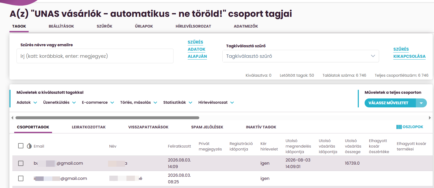 ListaMester - Útmutató - UNAS - vásárlók