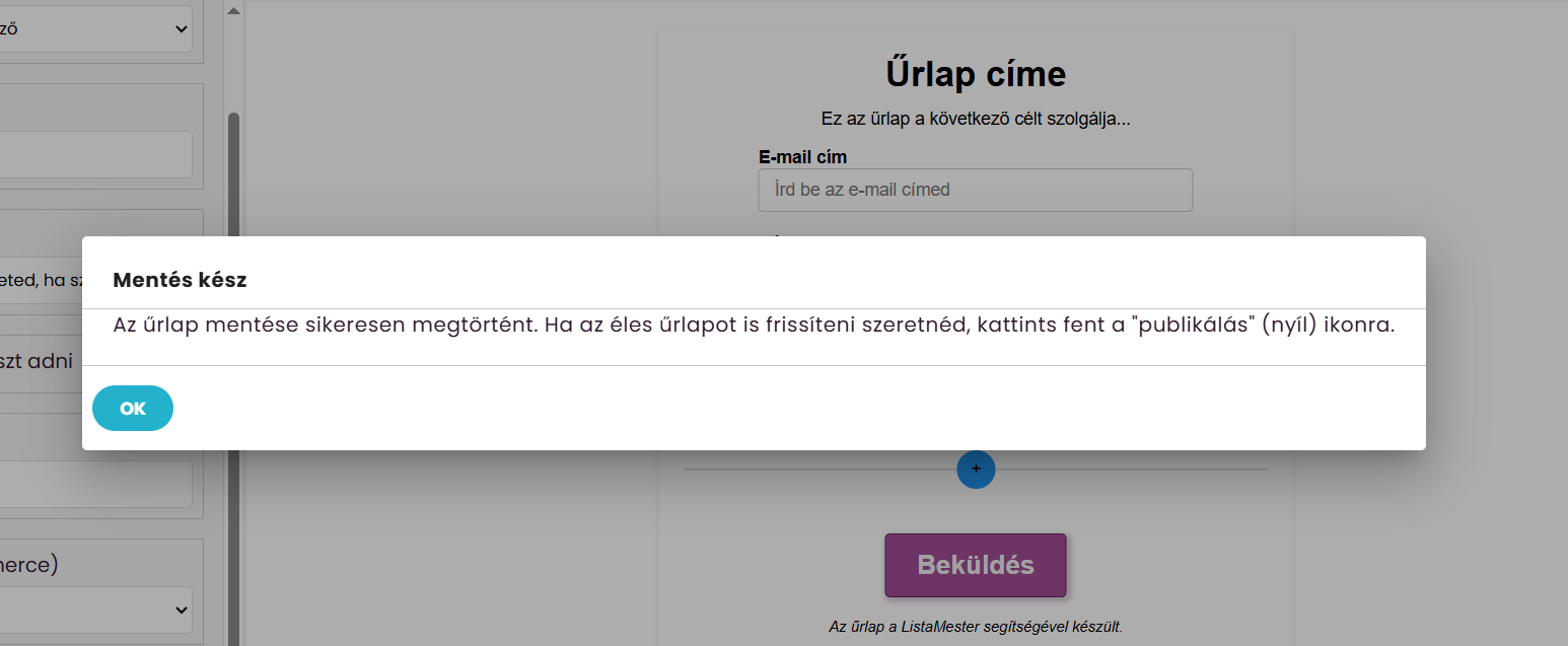 ListaMester - Útmutató - Űrlapok - Űrlapvarázsló