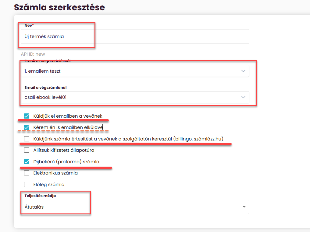 ListaMester - Útmutató - Számla szerkesztése